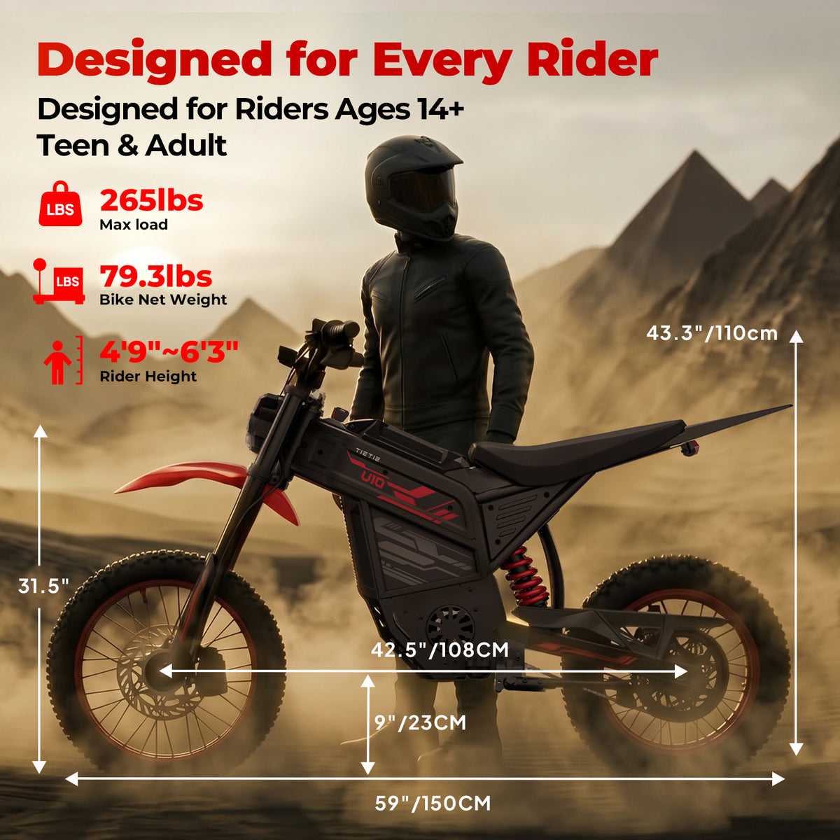 Tietie U10 Electric Dirt Bike For Teens & Adults