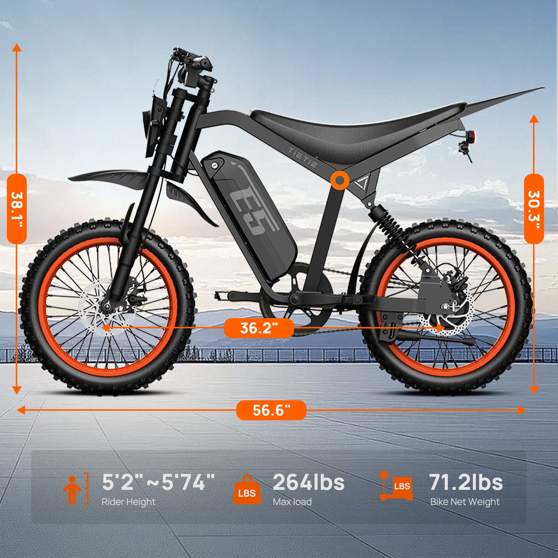 Tietie E5 Electric Bike For Teens & Adults