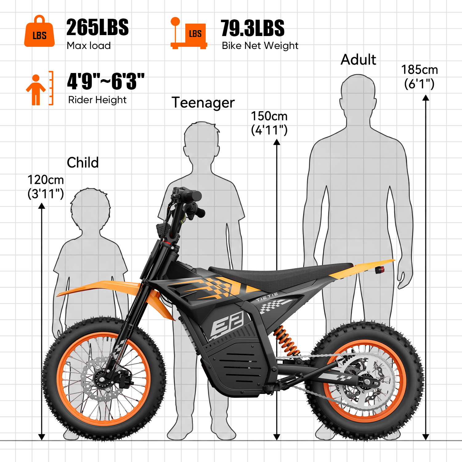 Tietie E2 Electric Dirt Bike For Teens & Adults
